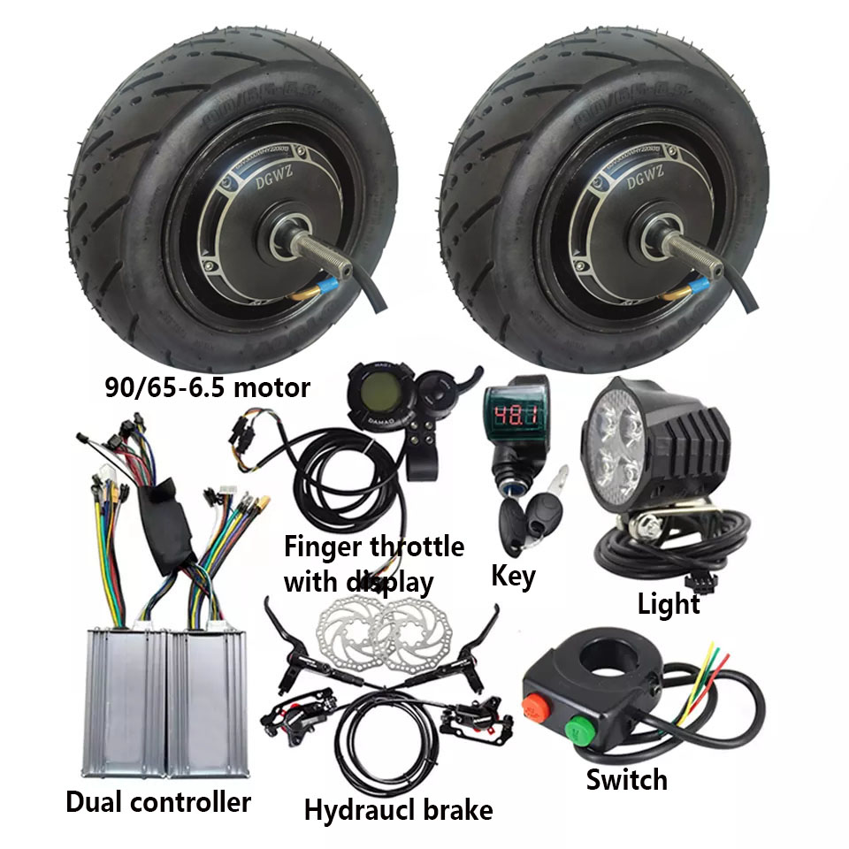 Dual Motor Ebike Kit 2000W - 48V 2000w Ebike-ombouwset voor 11-wielnaaf scooter