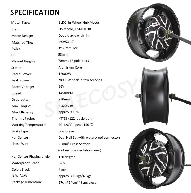 Hot selling: 17X6.0 Inch 273 1 - 12000W Electric Motorcycle Hub Motor recensie en prijs