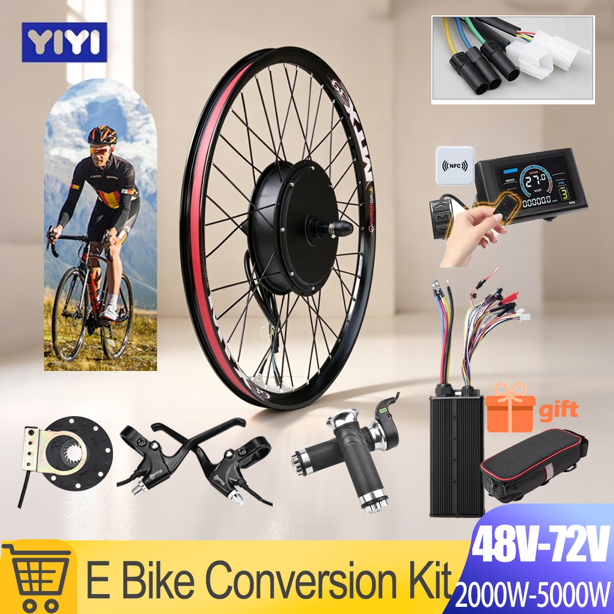 5000W E-bike conversiekit 72V  - Gearless Hub Motor Conversion Kit 2000W With Display recensie en prijs