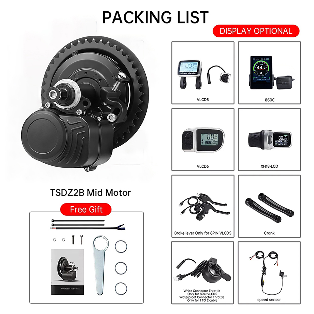 Tongsheng TSDZ2B BB 120mm 100m - High Torque Brushless Mid Motor Kit recensie en prijs